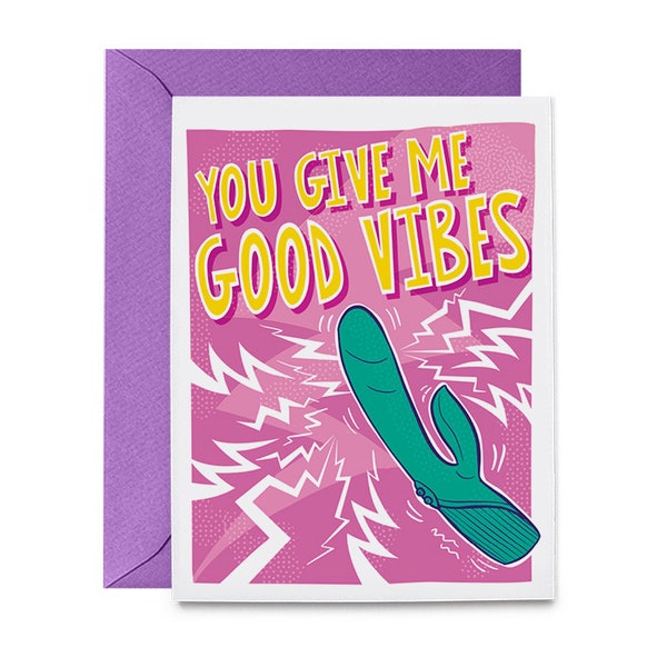 You Give Me Good Vibes Greeting Card | Love Valentine Card | Pop Culture Humor Greeting Card