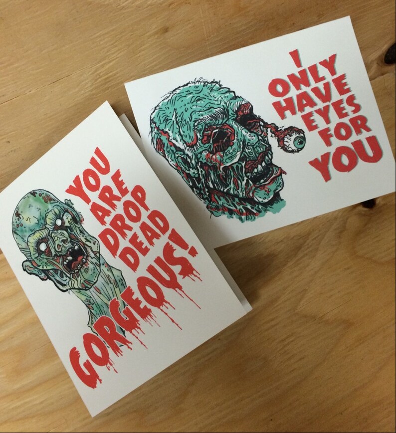 Zombie Walking Dead Greeting Card Valentine's Day, Birthday, special occasion image 2