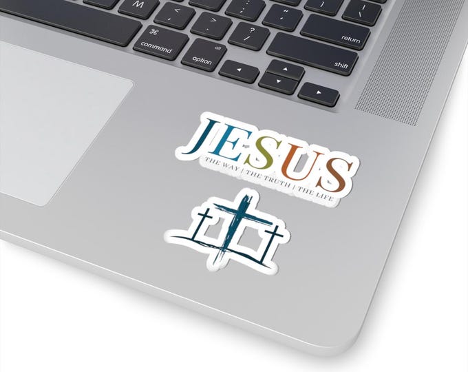 Jesus: The Way, Truth, Life | Inspirational Kiss-Cut Stickers, Faith Decor, Bible Verse, Christian Gifts, Religious Stickers, Laptop Decals