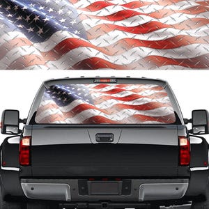 Flagge amerikanischer LKW-Rückseiten-Fenster-Grafikaufkleber, Vinylverpackung voll für Auto RV-SUV