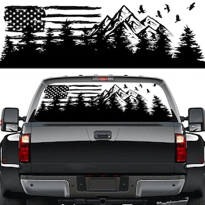 Camping Truck Truck Back Fenster Grafiken Aufkleber, Vinyl Wrap Full für Auto RV Suv