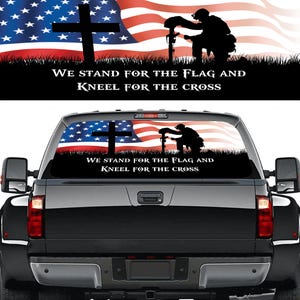 Amerikanischer veteran LKW-Rückfenster-Grafikaufkleber, Vinylverpackung voll für Auto RV-SUV
