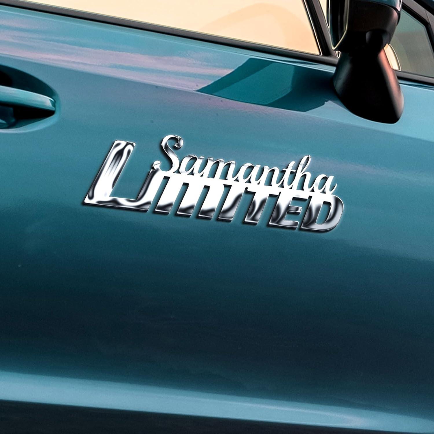 Custom Car Emblem: 3D Metal Letters, Personalized Badge Decal for ...
