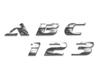Customized Emblem Metal Chrome Adhesive Letters & Numbers Signs, Badge for Car Boats Motorbike Truck