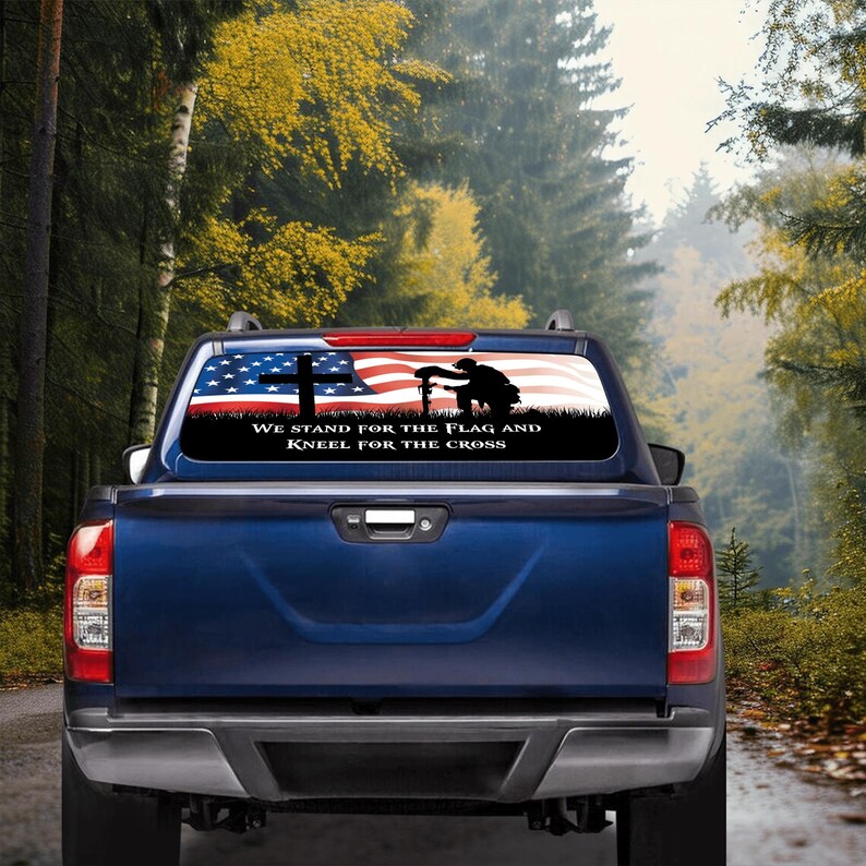 American Veteran Truck Back Window Graphics Decal, Vinyl Wrap Full for ...