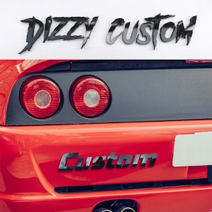 Insignias de emblema para auto personalizadas, emblema de acrílico de 1 capa con texto y número personalizados y cinta adhesiva, insignia automotriz con letras 3D