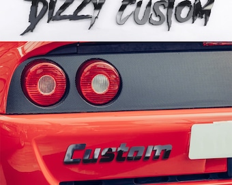 Car Emblem Badges Personalized, 1-Layer Acrylic Text and Number with Adhensive Tape Automotive Badge