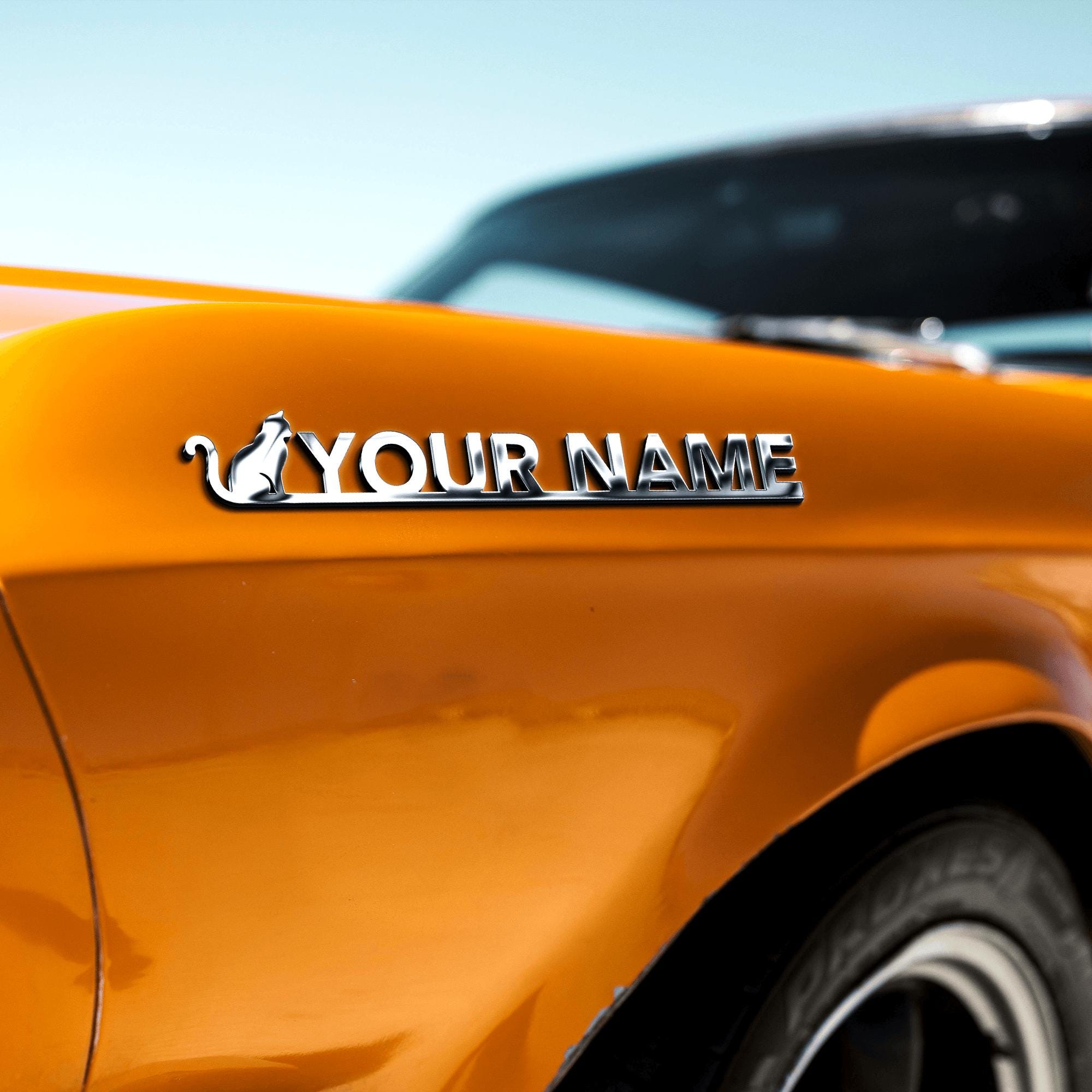 Custom Emblem 3D with Name Icon Plated, Gift for Cars Lovers, Car Emblems and Badges Side Rear Front Hood Trunk Emblem Vechicle Gifts