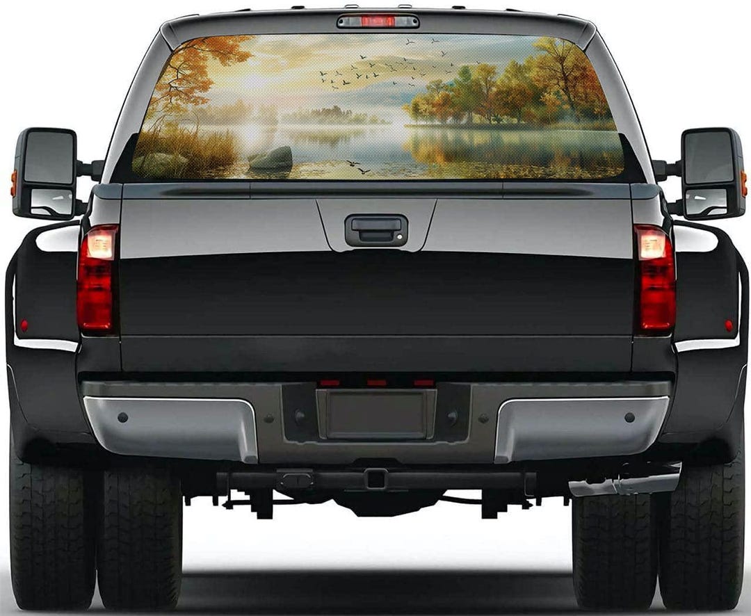 Autumn Lake Truck Back Window Graphics Decal, Vinyl Wrap Full for Car ...