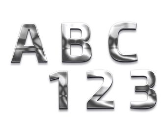Customized Emblem Metal Chrome Adhesive Letters & Numbers Signs, Badge for Car Truck Motorbike Boat