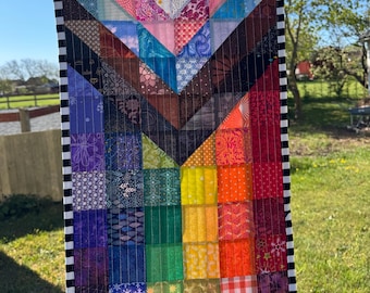 Quilted Progress Pride Flag, Finished Wall Hanging