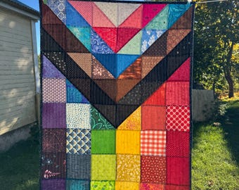 Custom size - Quilted Progress Pride Flag, Finished Parade Flag or Wall Hanging
