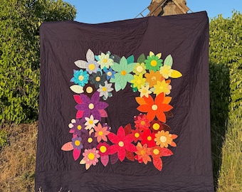 Custom Finished Flower Garland Quilt