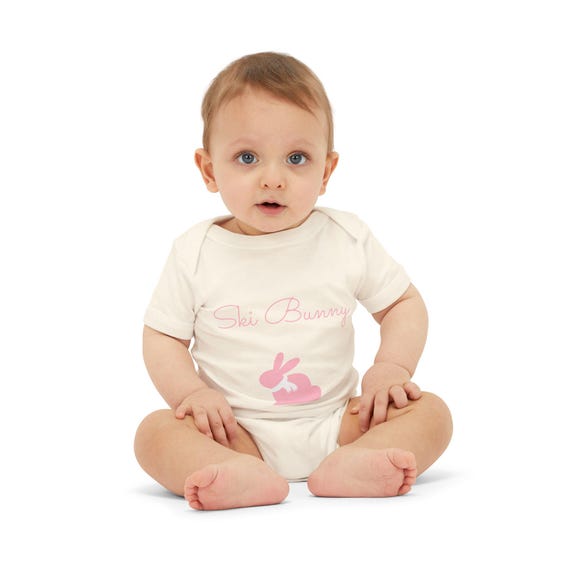 Ski Bunny Infant Onesie, Cute Baby Outfit, Winter Baby Clothes, Baby Shower Gift, Baby ski onesie, baby ski clothes