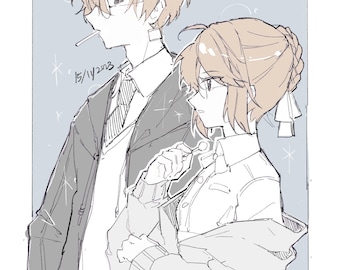 Encargo de arte de personajes estilo anime/manga/boceto digital/insignias/merchandising/DnD/Vtubers/RPG/personaje original de anime