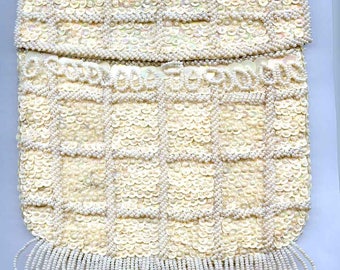 50's Stylecraft Cream Colored Beaded Purse Bridal purse