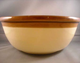 Brown Rimmed  Pottery Mixing  Bowl