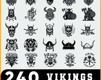 240+ Vikings SVG Bundle – Norse Warriors, Helmets, Shields, Longships, Runes, Cricut & Laser Cut Files