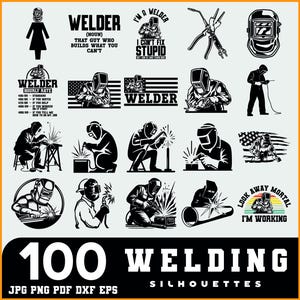 Welding SVG Bundle | Welder Silhouettes & Tools Clipart | Welding Cut Files for Cricut I Laser Cutting