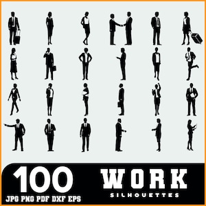 Work Silhouette SVG Bundle | Office, Business, and Career Icons, Work Svg Bundle Package