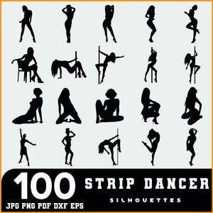 Silhouettes de danseuse de strip-tease SVG | Mouvement élégant pour créations DIY et ensemble Svg de danseuse de strip-tease