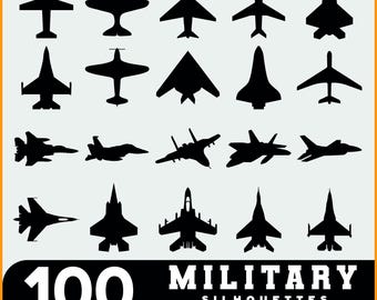 Military Aircraft Silhouette SVG Bundle | Fighter Jets, Helicopters & Aviation Designs | Aircraft Cut Files