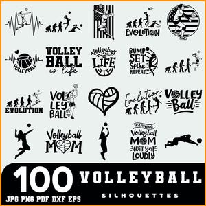 Volleyball SVG Bundle | Volleyball Silhouettes & Player Clipart | Volleyball Cut Files for Cricut I Laser Cutting