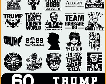 Trump Silhouettes SVG Bundle | Political Graphics, Laser Cut Files (Digital Download)