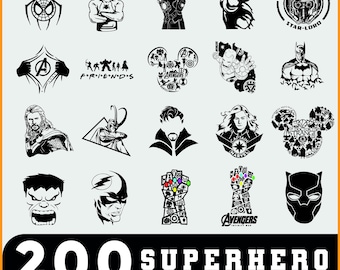 Superhero Avengers SVG Bundle | Heroes, Masks, Logos Comic Symbols | Cricut & Digital Files