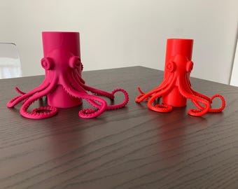 Octopus-themed toothbrush holder with tentacles