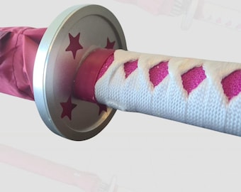 Spada-Katana con ombrello, ombrello dalla struttura robusta in oro 16 carati, ombrello ninja