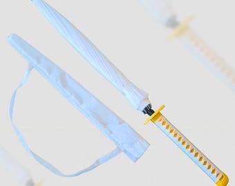 Spada-Katana con ombrello, ombrello dalla struttura robusta in oro 16 carati, ombrello ninja