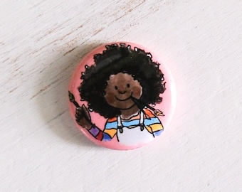 Adorable Artist Button Pin, 1" Collectable Button Pin Badges for Backpack, Jacket, etc • Great for party favors & little gifts!