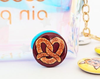 Delicious Pretzel Button Pin, 1" Collectable Button Pin Badges for Backpack, Jacket, etc • Great for party favors & little gifts!