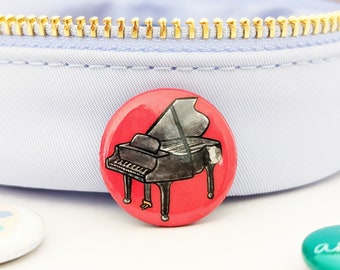 Beautiful Piano Button Pin, 1" Collectable Button Pin Badges for Backpack, Jacket, etc • Great for party favors & little gifts!