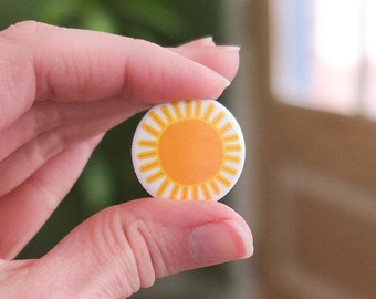 Sunny Sunshine Button Pin, 1" Collectable Button Pin Badges for Backpack, Jacket, etc • Great for party favors & little gifts!