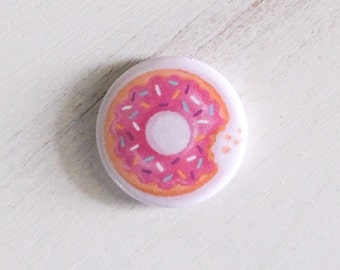 Delicious Sprinkle Donut Button Pin, 1" Collectable Button Pin Badges for Backpack, Jacket, etc • Great for party favors & little gifts!