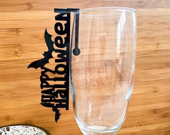 Halloween Wine Charm, Acrylic Drink Marker, Spooky Party Favor