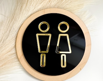 Acrylic Bathroom Figures, Restroom Sign, 3D acrylic sign, Wall sign, Door sign, Office Sign, Male Female sign, Male Female Toilet sign