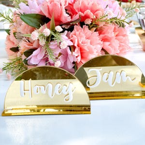 Acrylic Buffet Food Label Signs, Custom Food Name Cards, Wedding Table Place Cards, Dessert Bar Signage, Event Catering Display Tags