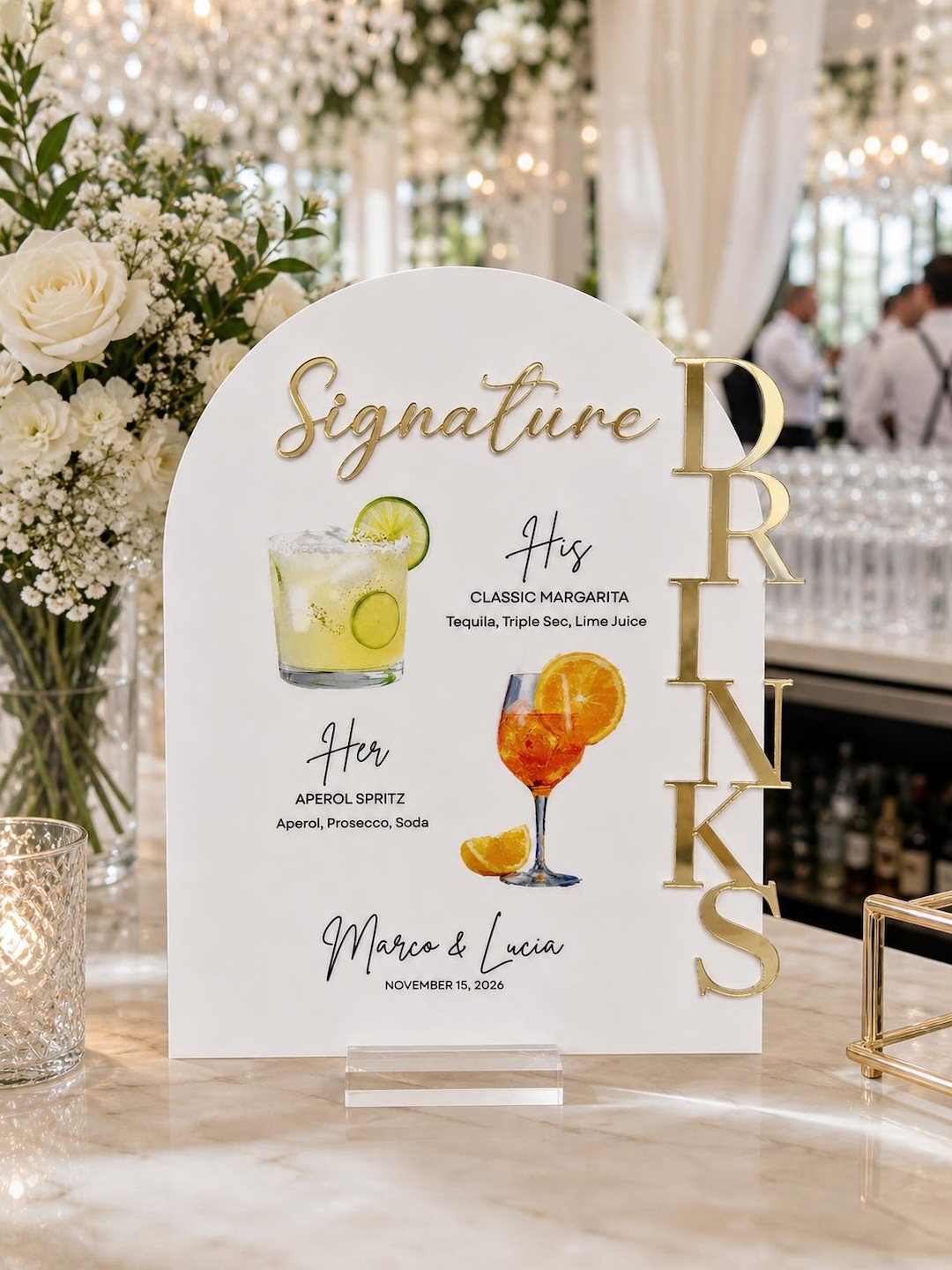 Personalized Signature Drink Sign, Cocktail Illustration, Bar Menu Sign Personalized Signature Drink Sign, Cocktail Illustration, Bar Menu Sign