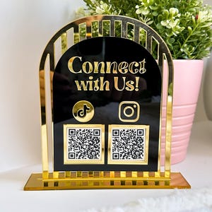 Business Social Media, Social Media Schild für Geschäft, Business Schild, QR Code Schild, Display Schilder, Acryl Schild, Benutzerdefiniertes Schild, Small Business
