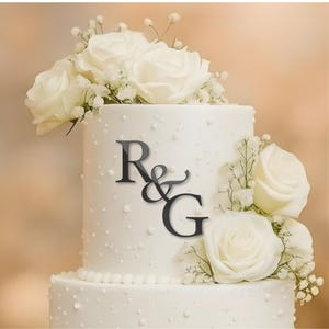 Custom wedding initials, Wedding charms, personalized cake charm, acrylic wedding toppers, Anniversary charm, engagement gift, Wedding gift