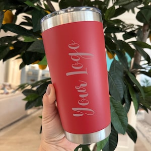 Laser engraved tumbler with your logo, gift for employee, Business Logo, Personalized Tumbler, Coffee Cup, Company Logo, Promotional gift