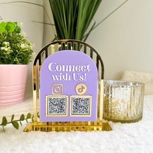 QR code Sign, Social Media Sign for Business, Small Business sign, Custom Sign, Business social media, Business Sign, Display Acrylic Sign