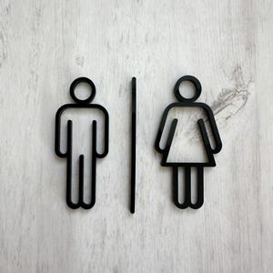 Restroom Sign, Acrylic bathroom figures, woman men toile sign, Door sign, office sign, office decoration, bathroom male and female