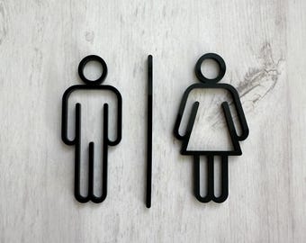 Restroom Sign, Acrylic bathroom figures, woman men toile sign, Door sign, office sign, office decoration, bathroom male and female
