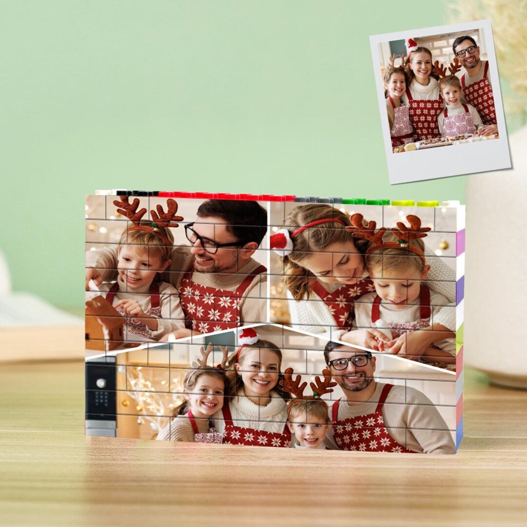 Custom Photo Collage Building Blocks | Personalized 3-4 Picture Brick ...