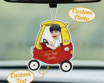 Custom Photo Car Lufterfrischer | Personalisierte Filz Rückansicht Ornament, Drive Safe
