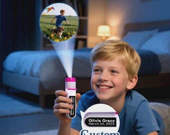Custom Photo Projector Flashlight: Personalized Viewer with Your Photos & Text